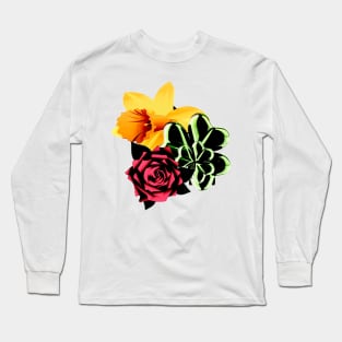 Rose, Daffodil and shamrock Long Sleeve T-Shirt